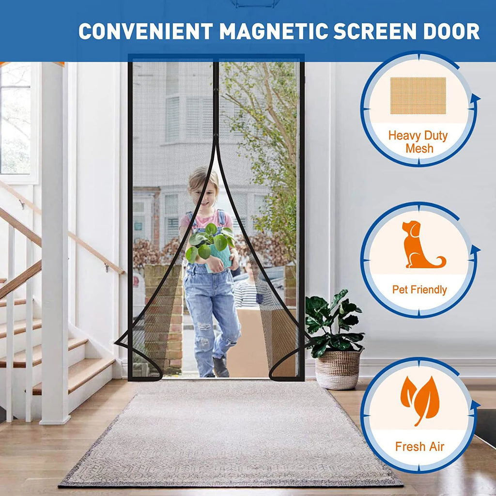 Magnetic Door Curtain Automatic Mosquito Closing Door Screen Net Anti Bug Fly Insect Partition Curtain Mesh Summer Indoor Tools