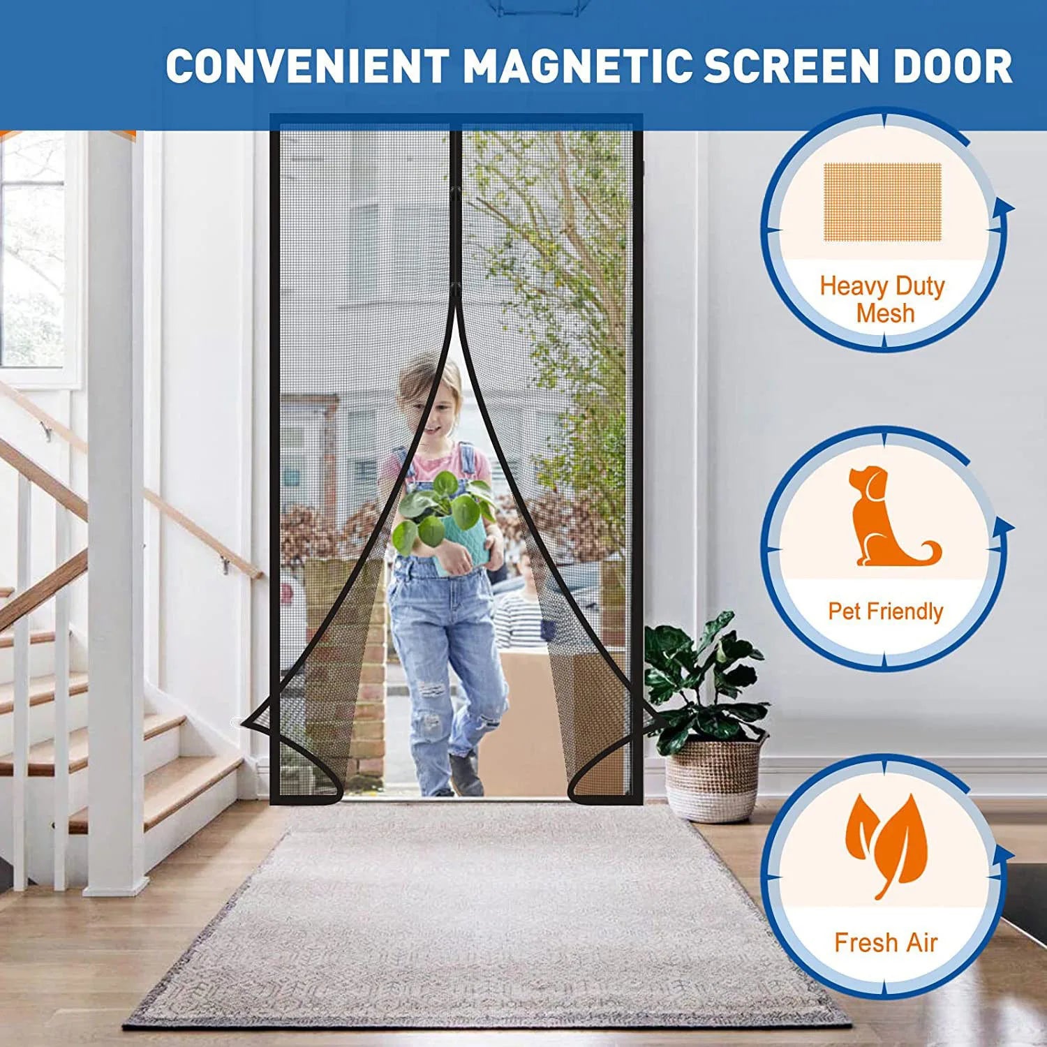 Magnetic Door Curtain Automatic Mosquito Closing Door Screen Net Anti Bug Fly Insect Partition Curtain Mesh Summer Indoor Tools