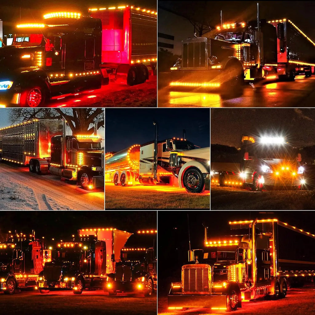 2/5/10pcs 12V 24V 6 LED Car External Lights Side Marker Indicator Warning Trailer Light Car Bus Truck Lorry Car light indicator