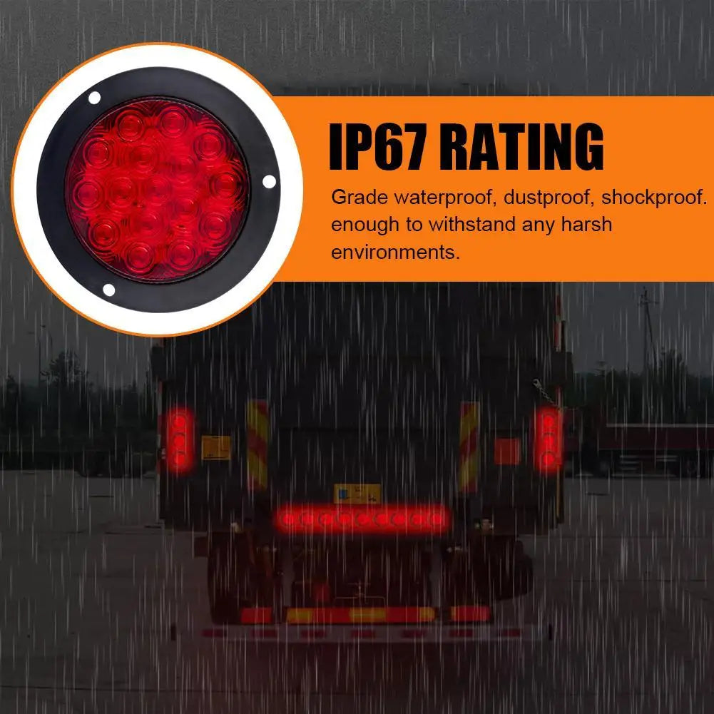 12V 24V Car Round LED Rear Tail Light Brake Stop Side Warning Reverse Truck Reflector Running Indicator Marker Trailer Lamp I0J7