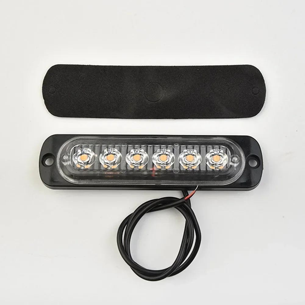 12V-24v Car Led Light Bar Amber Car Truck Side Marker Light Turn Light Bar Indicators Lamps Hazard Beacon Warning Lamp 6 Led