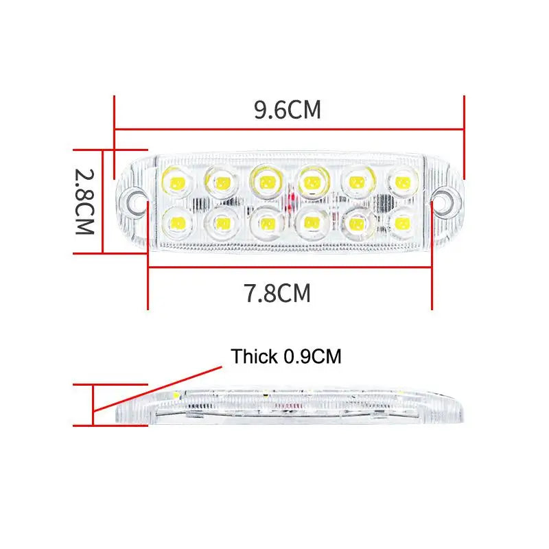 1Pc 12 LED Clearance Lights LED Flashing Warning Light 12V-80V RVs Trailer Car Truck Signal Lamp Indicator Light Traffic Lights