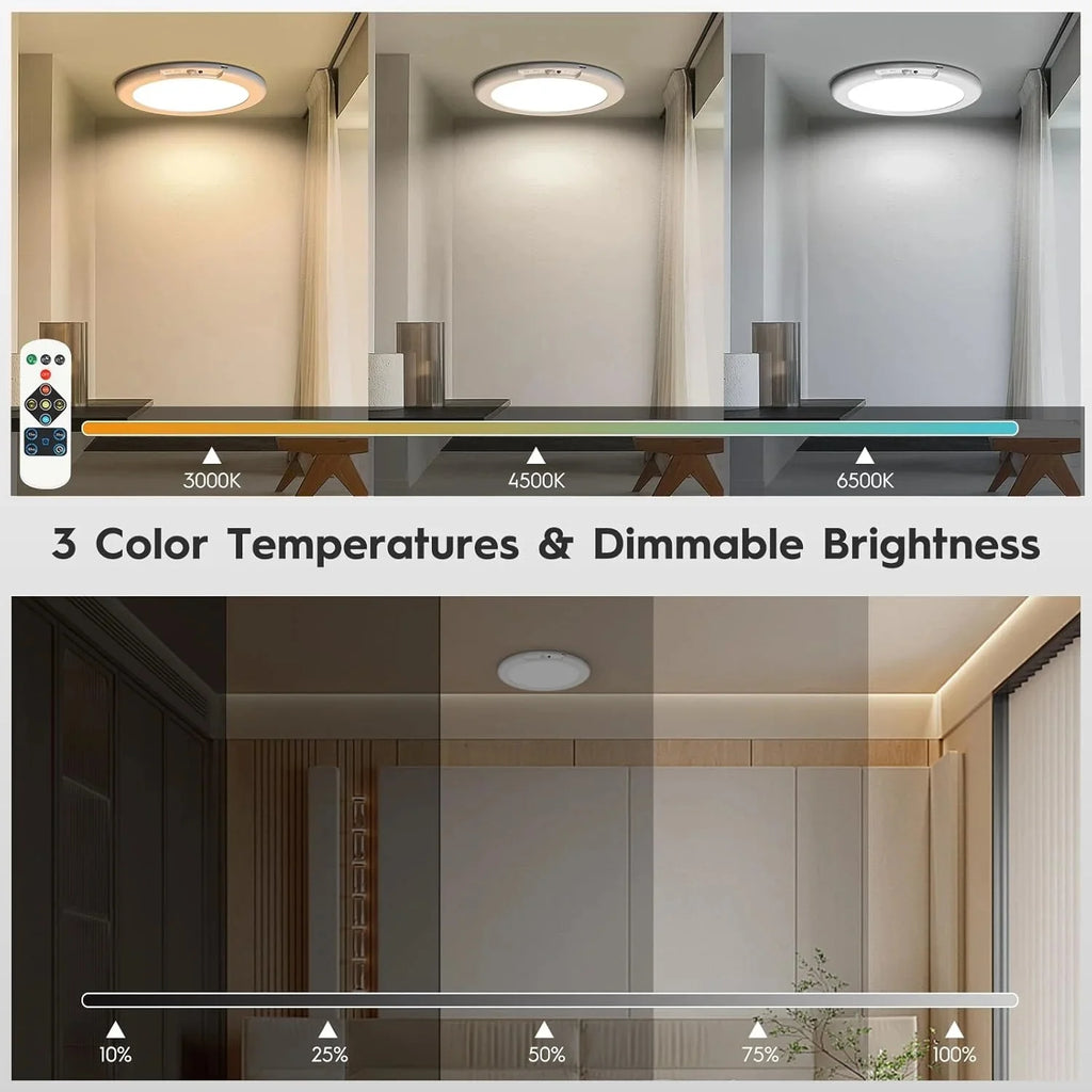 Cordless LED Motion Sensor Night Light, 4000mAh USB Rechargeable LED Light with Remote Control, Smart Sensor Light for Stair Cab