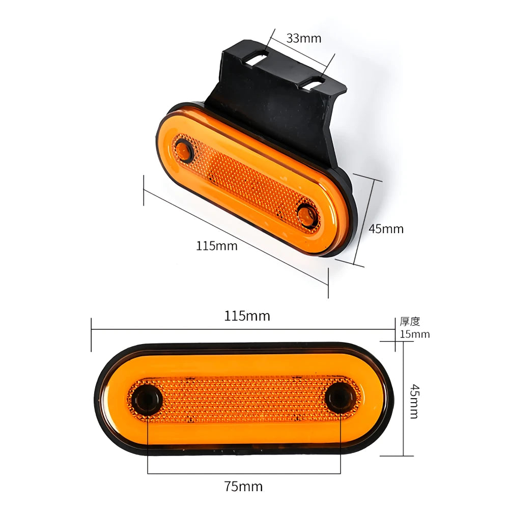 10Pcs Truck Sidelight LED Clearance Lights 12V 24V Cargo Light Trailer Side Marker Car Width Signal Lamp Red White Amber