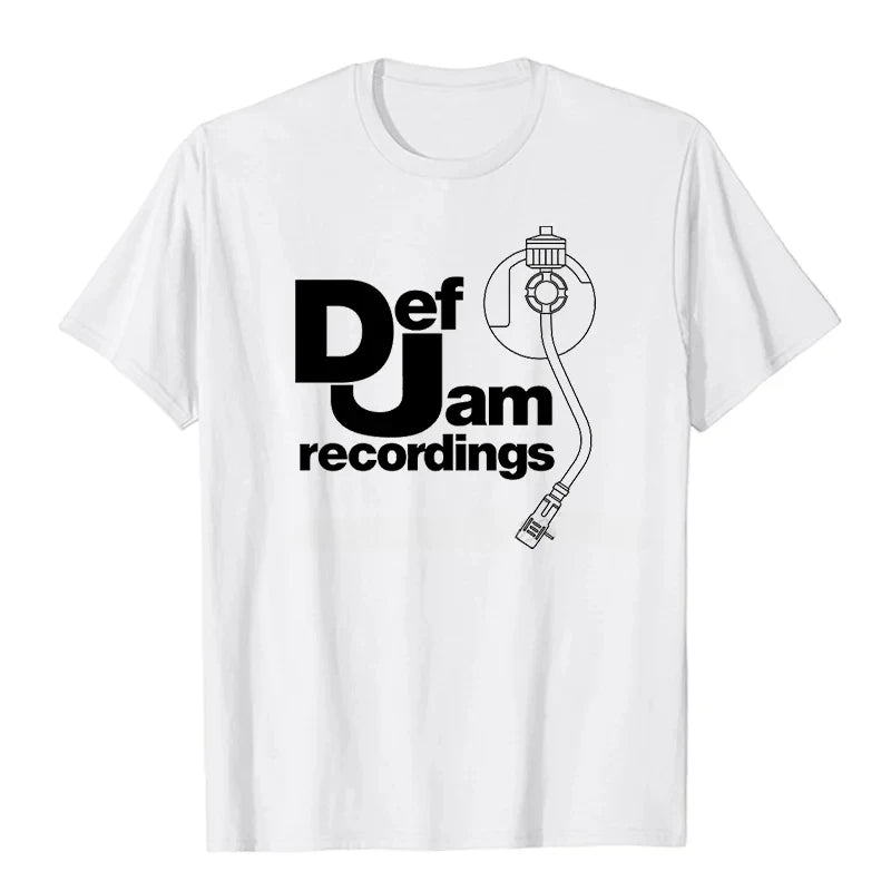 Vintage Printed Mens Clothing DEF JAM Recordings Logo Classic Rap Hip Hop NAS T Shirt Classic High Quality Cotton Woman Tops