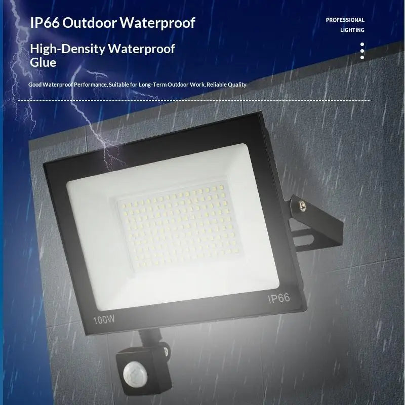 LED PIR Motion Sensor Floodlight Outdoor Wall Light 30W 20W 10W IP66 Waterproof LED Spotlight For Garden Courtyard