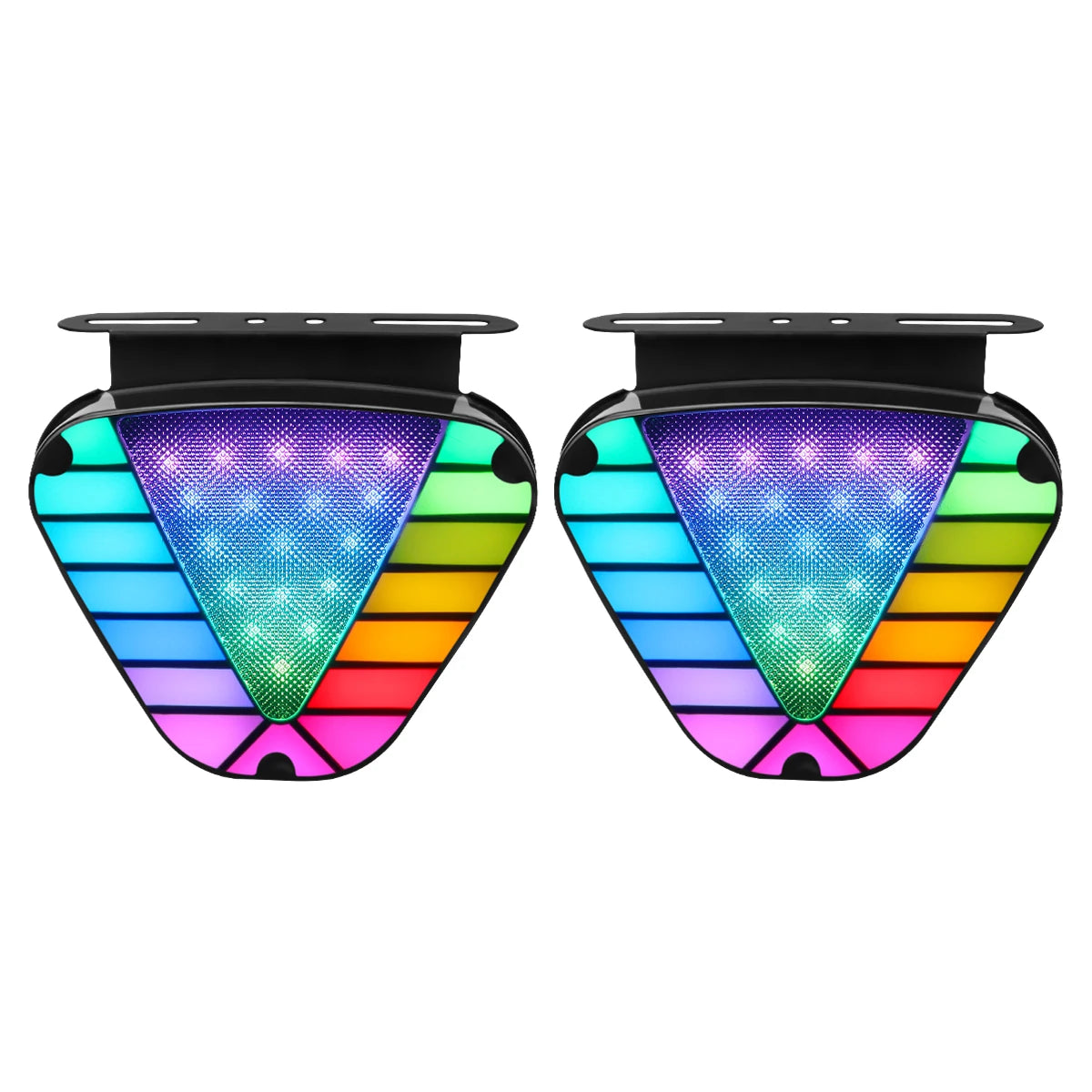 1/2pcs Truck Strobe Warning Light RGB Round/Triangle LED Tail Brake Lamp Rear Safety Flashing Signal Lamps Brake Flashing Light