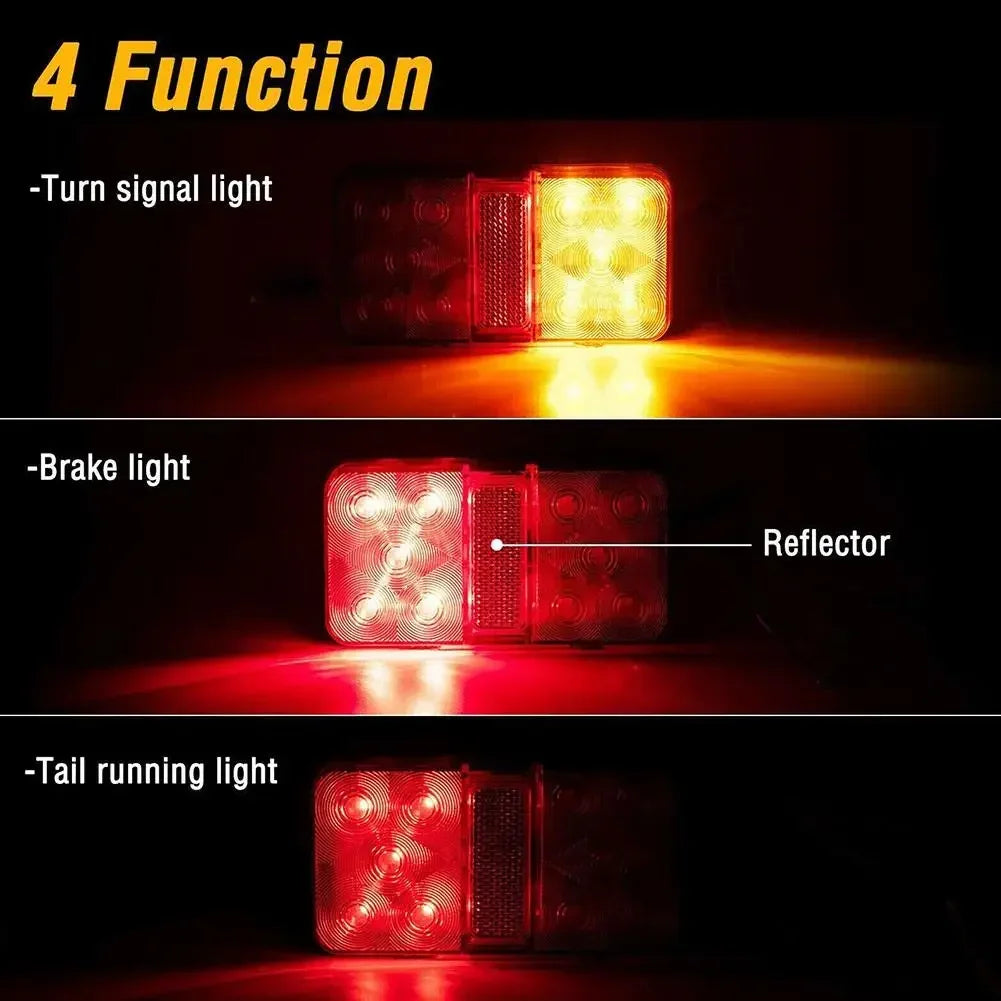 2Pcs 12V/24V/12-80V LED Truck Tail Lamp Taillight Turn Signal Indicator Stop Lamp Rear Brake Light For Car Truck Trailer Ca Y4P9