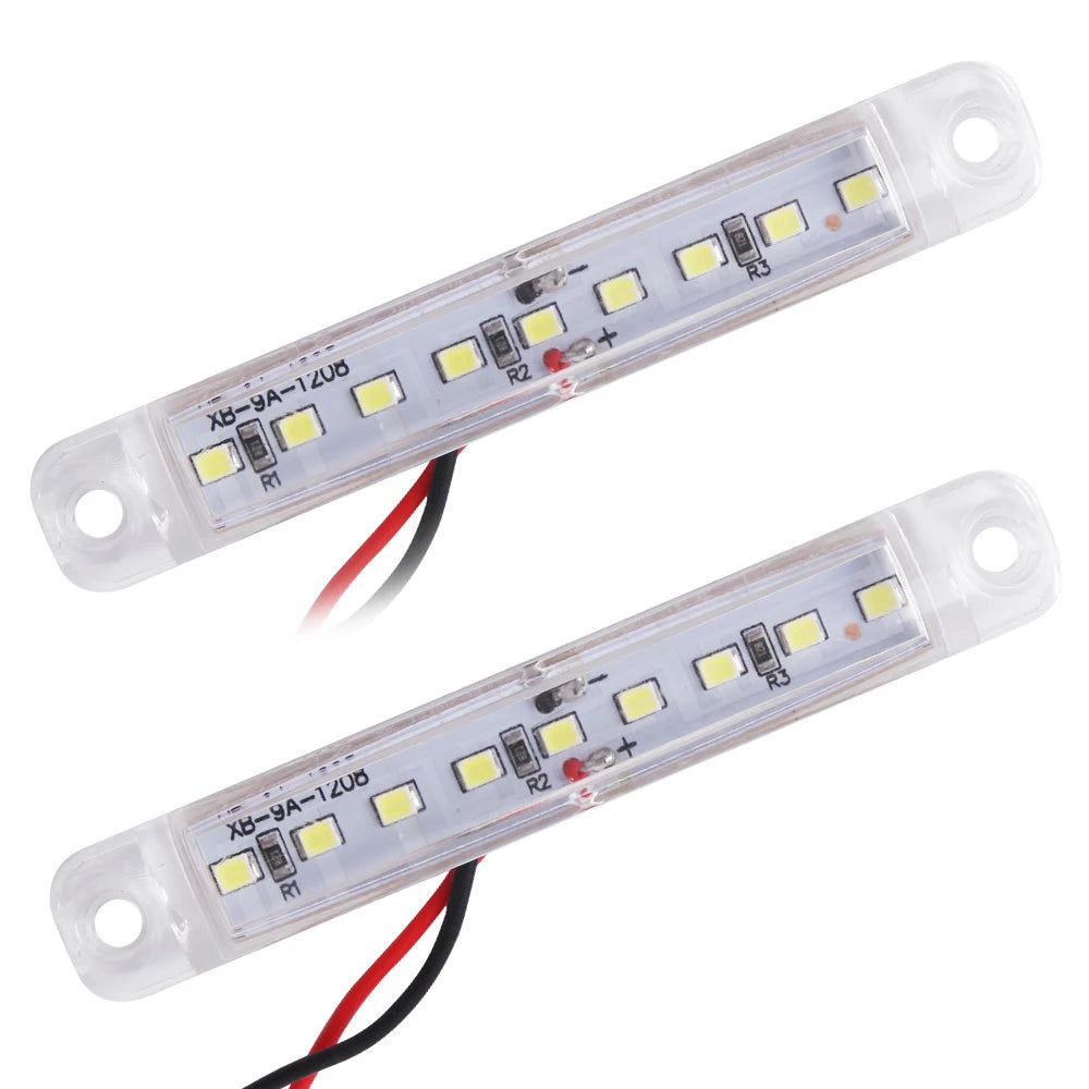 12V 24V 9 LED Warning Lamp Truck Trailer Side Marker Indicators Light Car Signal Brake Rear Warning Tail Clearance Light