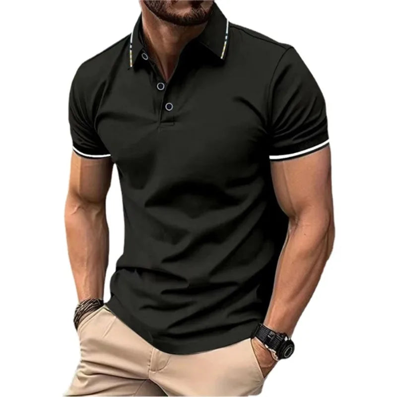 Men's Short Sleeve Polo Shirt — Breathable Lightweight Summer Top