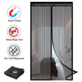 Magnetic Screen Door Curtain, Insect-Proof Mesh Door Curtain, Magnetic Sealing Device for Windows and Doors - Black