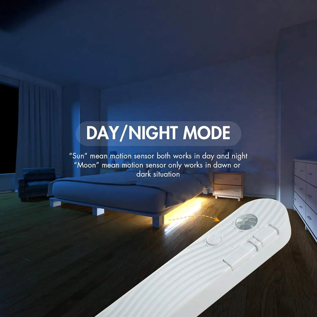LED Motion Sensor Strip Light 1/3/5M LED Closet Light Battery Powered Wall Light for TV Beds Stair Cabinets Home Decoration