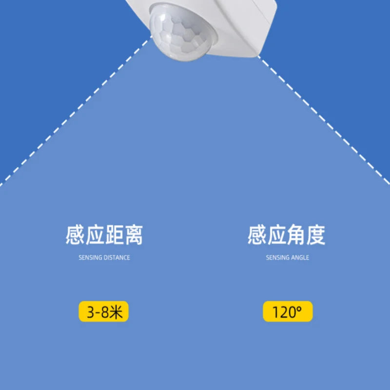 LED Motion Sensor 220V 110V Auto PIR Infrared Detector 180 Degree Rotatable Outdoor Timer Light Switch PIR Motion Sensor