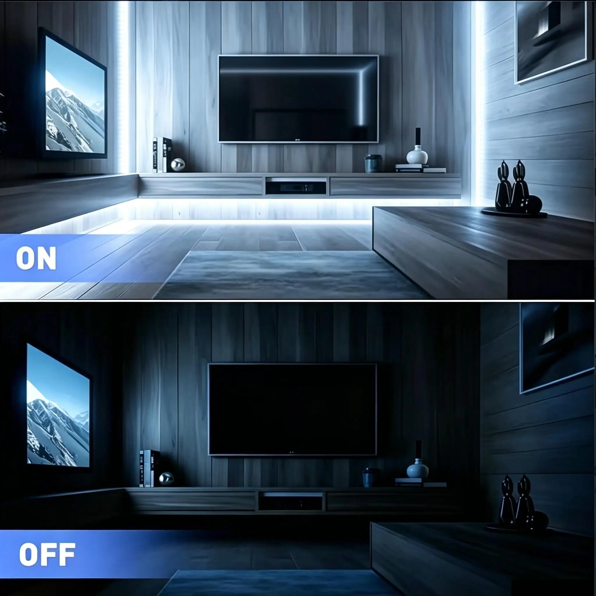 Motion-sensing LED light strip, powered by either USB or batteries (batteries not included). Suitable for bedrooms, staircases。