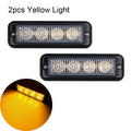 2pcs Truck Side Lights Car Grille Strobe Light Head 4 LED Police Emergency Beacon Warning Hazard Flashing signal lamp 12V 24V