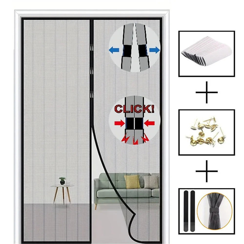 Magnetic Door Curtain Automatic Mosquito Closing Door Screen Net Anti Bug Fly Insect Partition Curtain Mesh Summer Indoor Tools