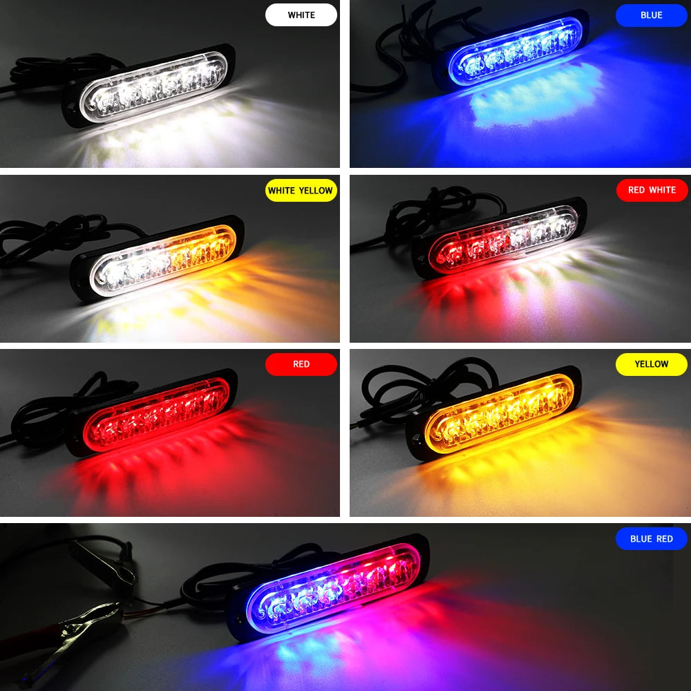 6 Led Strobe Light Flashing Grille Lights Car Emergency Light Warning Light Police Lights For Car TRUCK Strobe Led Light 12V 24V