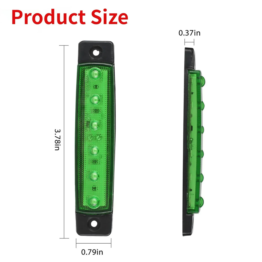 10PCS 12V-24V Led Side Marker Indicator Car Lights Front Rear for Trucks Cab RV Trailer  Amber/Red/White/Green/Blue