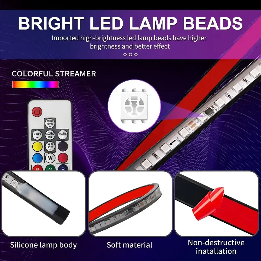 Truck Led Singal Light Night Driving Safety Warning Light Rgb 7 Colorful Flashing Atmosphere Lamp 24V Car Decorative Light