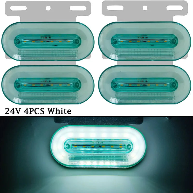 4pcs 24V LED Marker Lights Trailer Camion Clearance Lights for Volvo Truck Side Lights Cargo Lamp Lorry Tractor Turn Signals