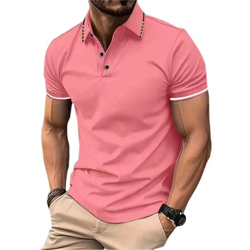 Men's Short Sleeve Polo Shirt — Breathable Lightweight Summer Top