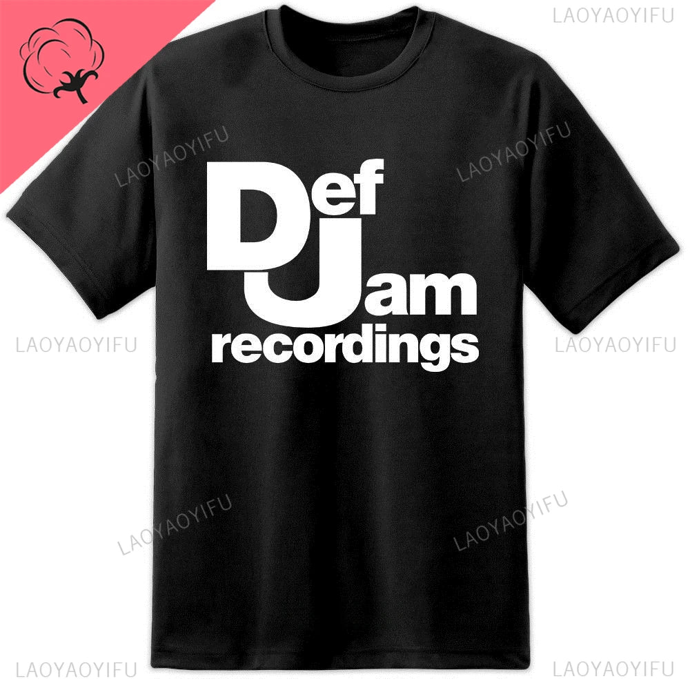Vintage Printed Mens Clothing DEF JAM Recordings Logo Classic Rap Hip Hop NAS T Shirt Classic High Quality Cotton Woman Tops