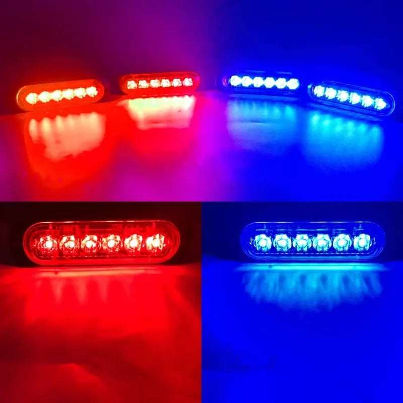 4in 1 LED Grille Lights For Trucks 6-Led Emergency Surface Mount Grill Strobe Light Mini Warning Flashing Bar For Dodge Trucks