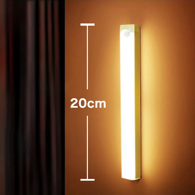 10-50cm Motion Sensor Light Night LED Lamp USB Battery Wall For Home House Room Bedroom Kitchen Wireless Decor Indoor Bathroom
