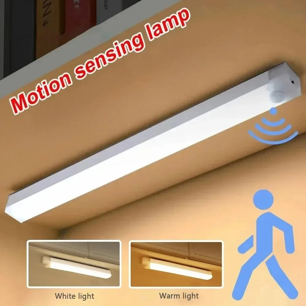 LED Motion Sensor Light Wireless LED Night Light Type C Rechargeable Light Cabinet Wardrobe Lamp Staircase Backlight For Kitchen