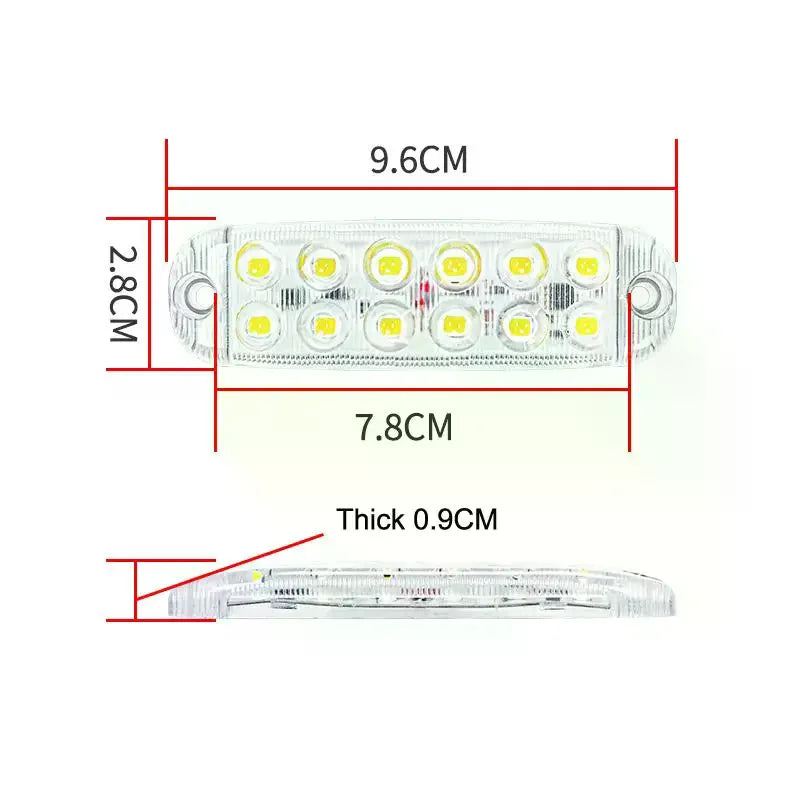 1Pc 12 LED Clearance Lights LED Flashing Warning Light 12V-80V RVs Trailer Car Truck Signal Lamp Indicator Light Traffic Lights