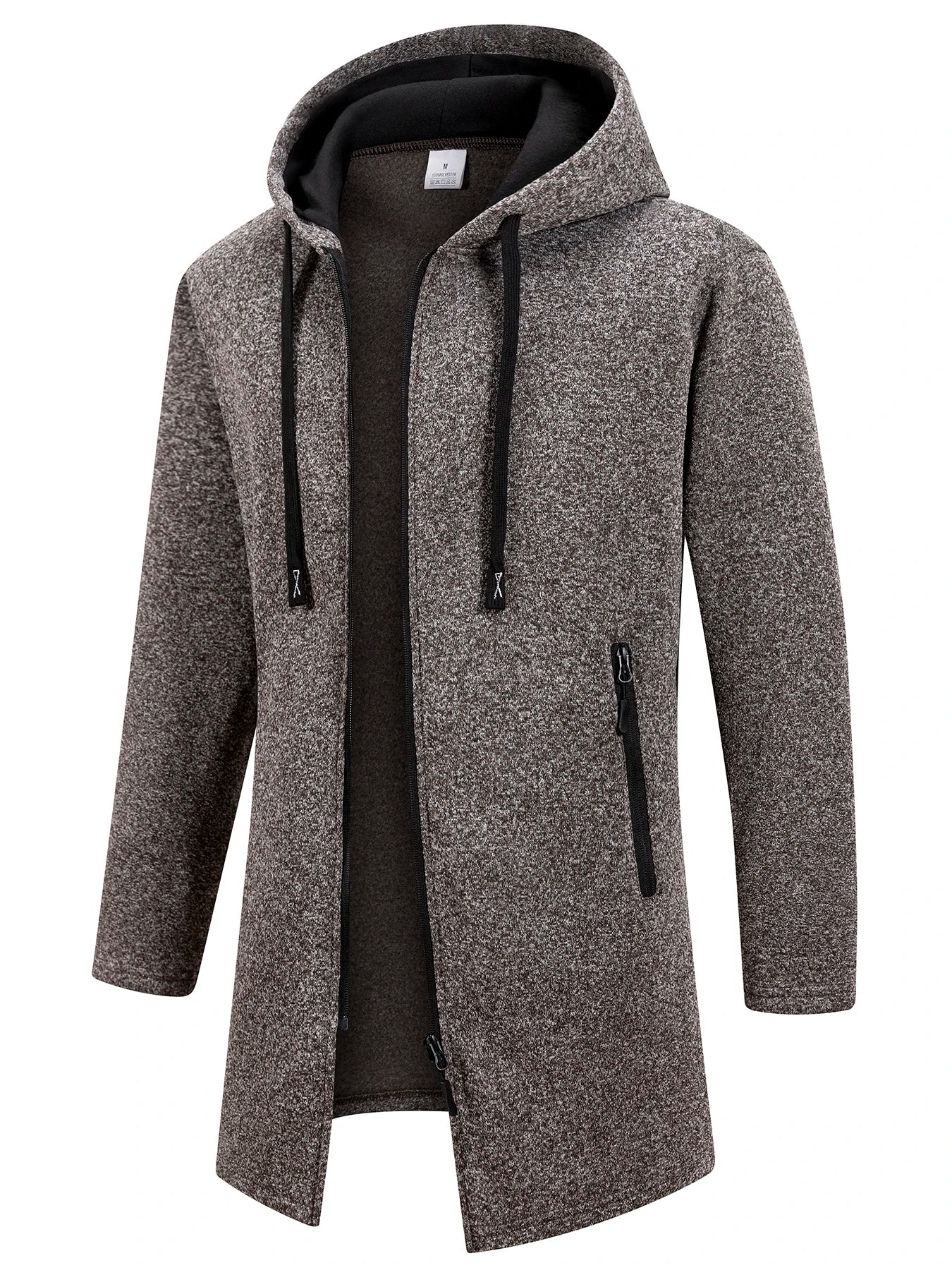 Autumn Winter Warm Fleece Zipper Jacket Men's Long Sleeve Sweatshirts for Men with Zipper Hooded Jacket Coat Warm Streetwear