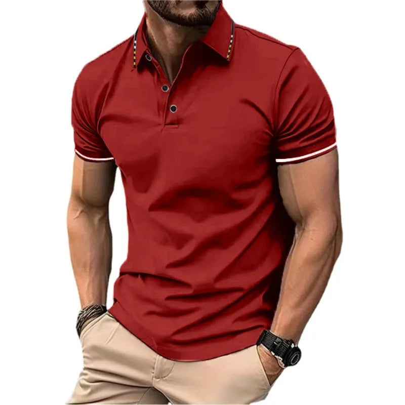 Men's Short Sleeve Polo Shirt — Breathable Lightweight Summer Top