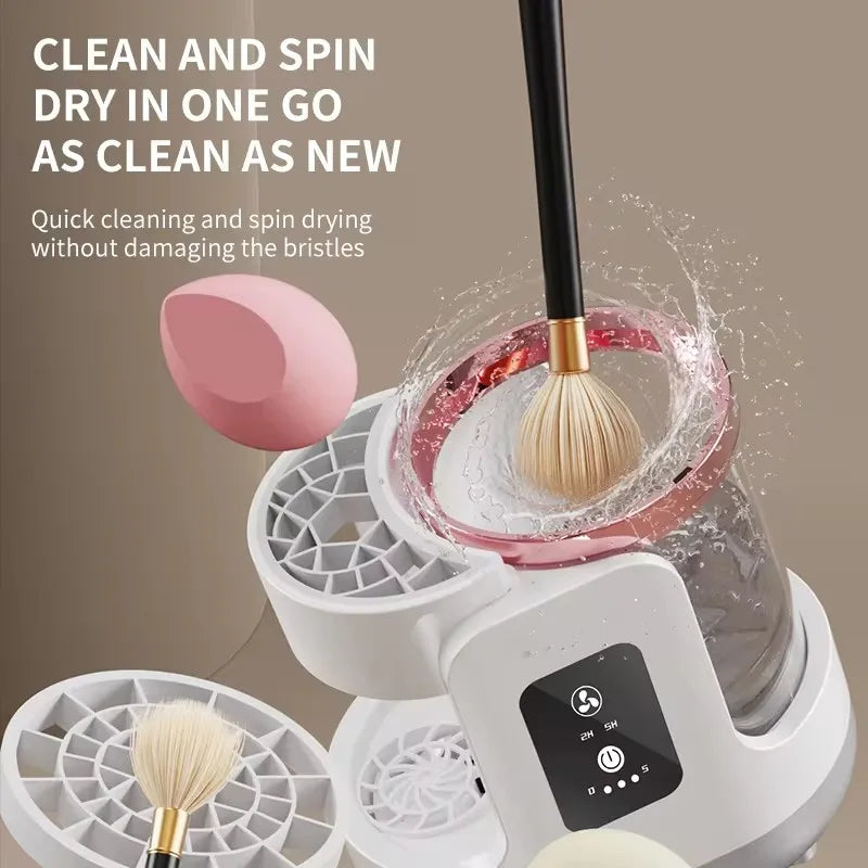 Electric 3 IN 1 Makeup Brush Cleaneing Machine Makeup Brush Dryer Portable Automatic USB Cosmetic Brushes Cleaner Tool