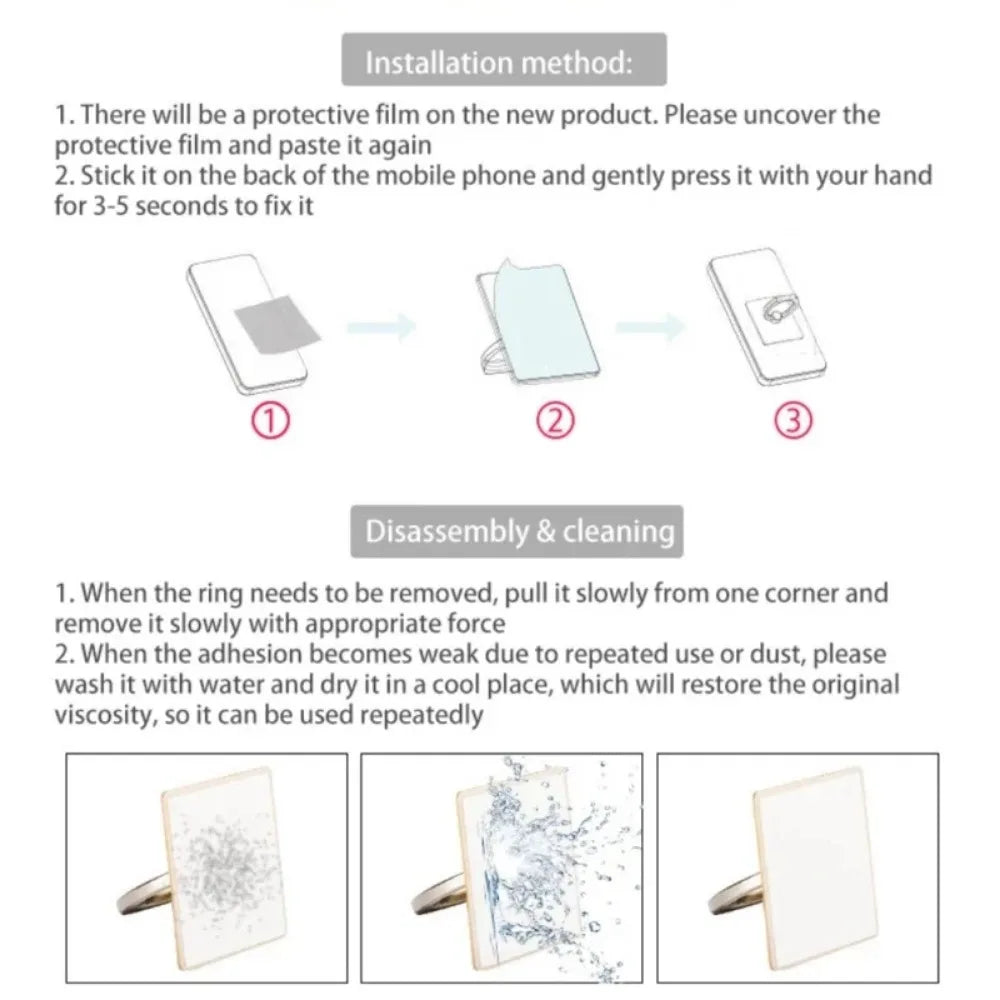 Cellphone Accessories Finger Ring Holder for Mobile Phone Smartphone Parts Cell Smart Phone Ring Transparent Clip Socket Stand