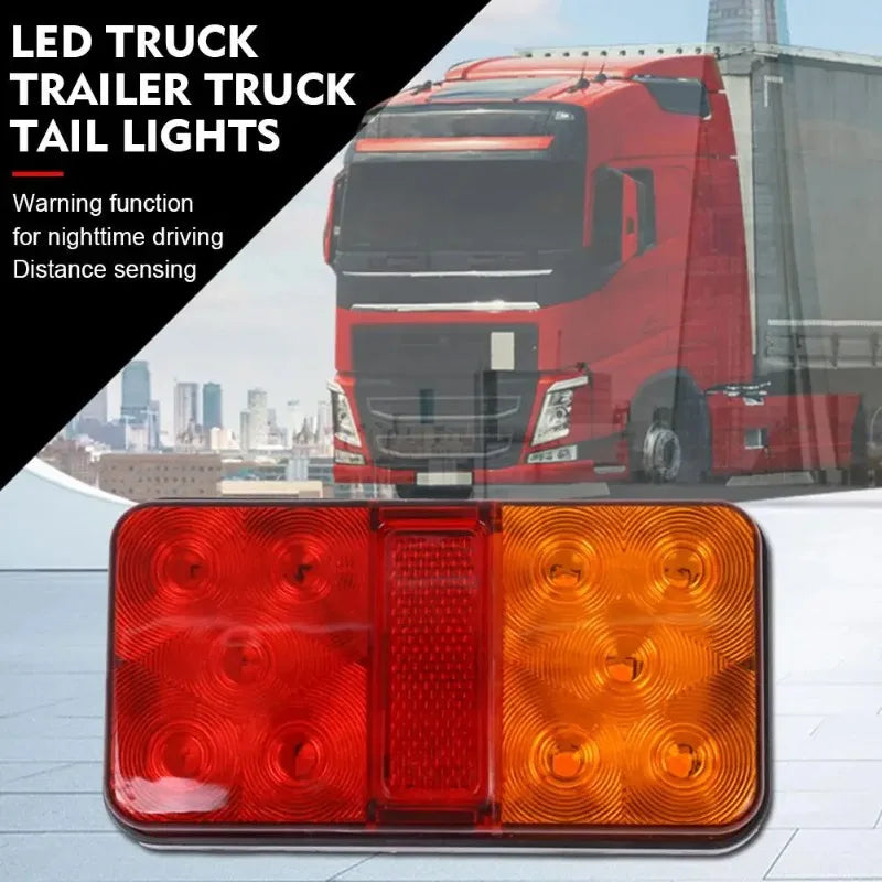 2Pcs 12V/24V LED Truck Tail Lamp Taillight Turn Signal Indicator Stop Lamp Rear Brake Light For Car Truck Trailer Ca Y4P9