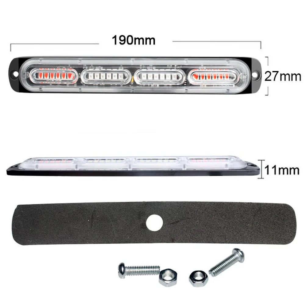 1pc Car Emergency Warning Light 12V 24V Trailer Truck Strobos Auto Diode Yellow White Flashing Lamp 24smd LED Strobe Light
