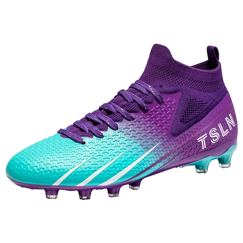 Men's Soccer Shoes Cleats Professional High-Top Breathable Athletic Football Boots for Outdoor Indoor