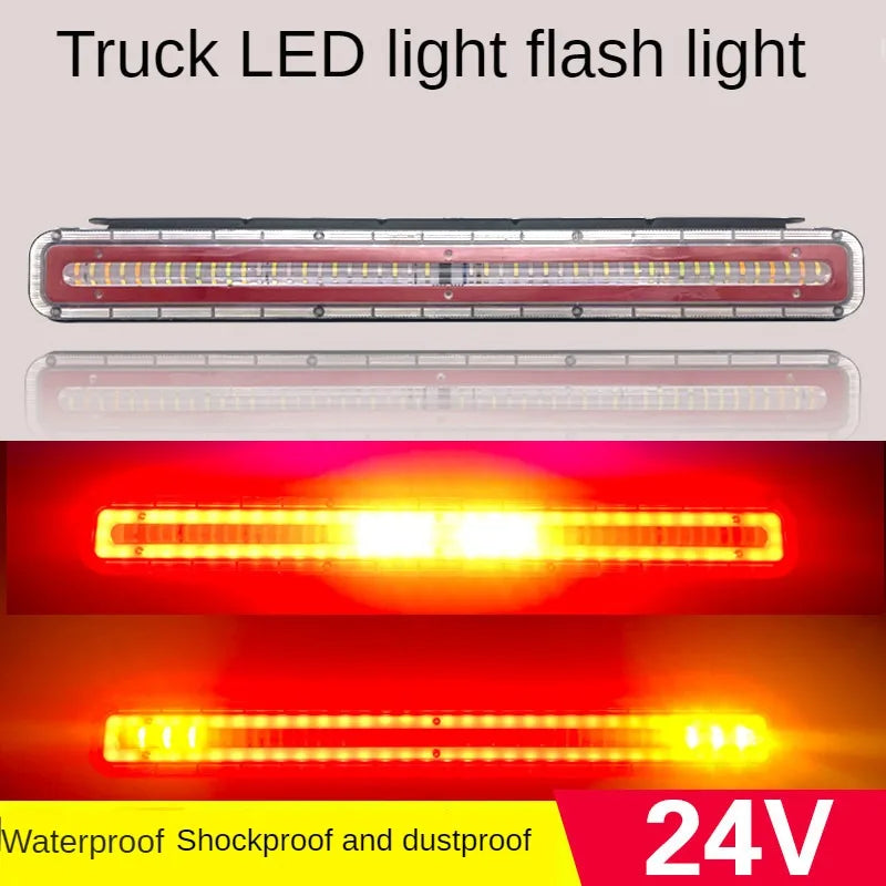 24V LED Truck Tail Flashing Light 60cm Waterproof 6D Lens High Brightness Auxiliary Brake Turn Signal Light For Semi Trailer