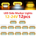 12pcs 12V/24V LED Car Truck Side Marker Lights Car External Lights Signal Indicator Lamp Warning Tail Light 3Modes Trailer Lorry