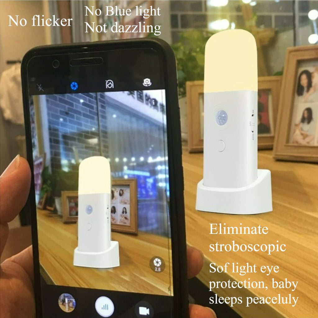 Motion Sensor Night Light Indoor USB Rechargeable Dimmable LED Light Portable Motion Activated Night Lamp for Kids Room Bedroom