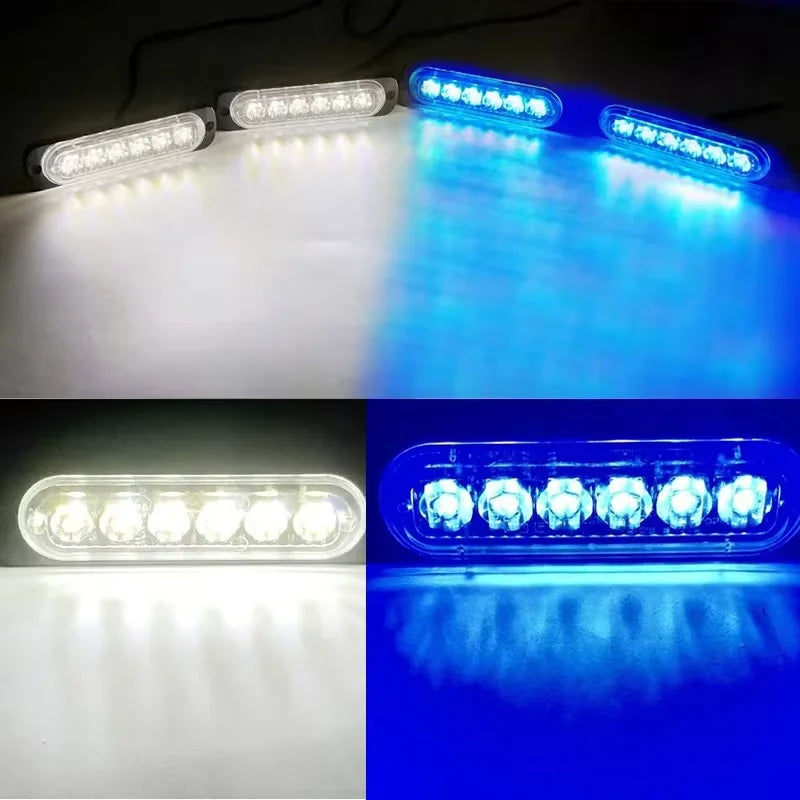 4in 1 LED Grille Lights For Trucks 6-Led Emergency Surface Mount Grill Strobe Light Mini Warning Flashing Bar For Dodge Trucks