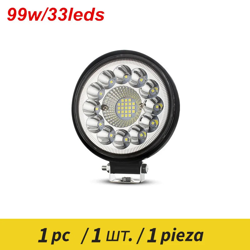 Truck Led Light Round 12v 24v For Auto Car Vehicle 4x4 Off Road Barra Work Driving Light
