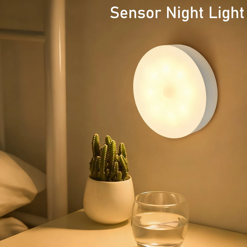 Motion Sensor Light Led Usb TYPE-C Charging Square Lamp for Bedroom Kitchen Stair Hallway Wardrobe Cupboard Lighting Night Light