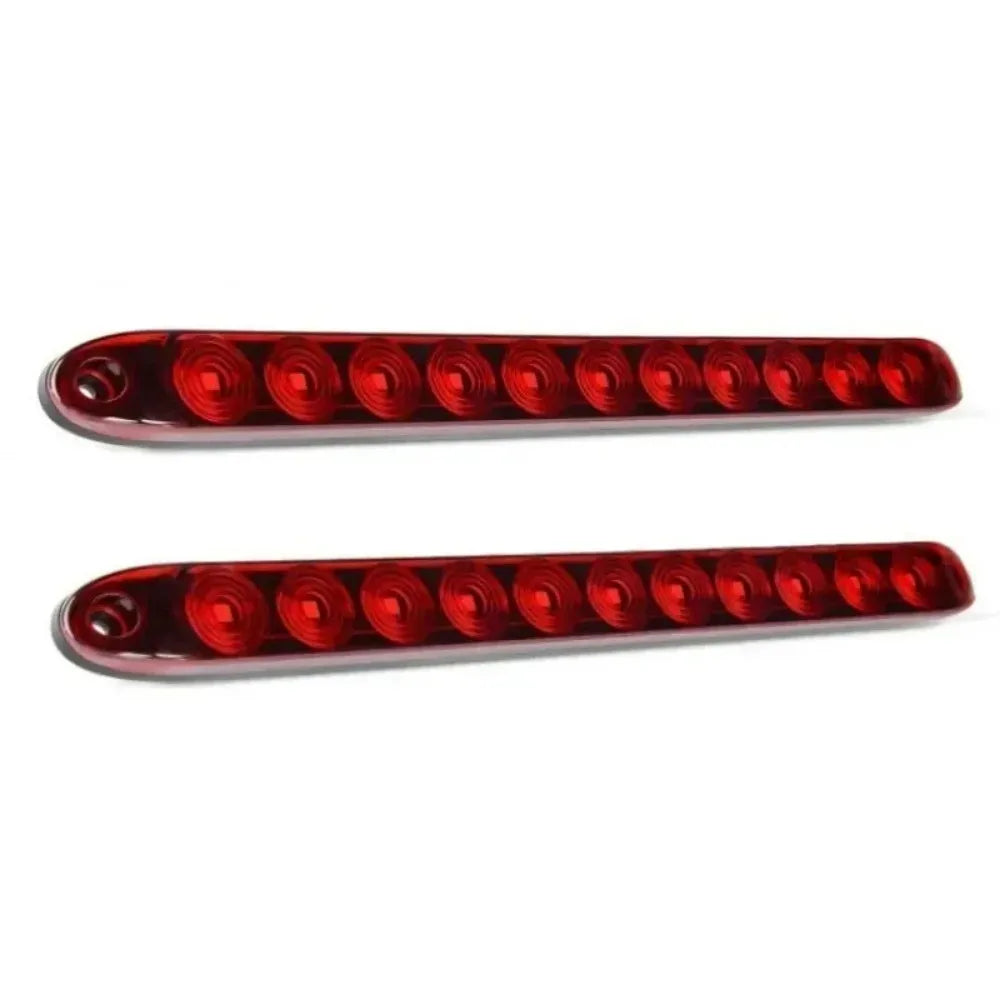 For Waterproof 16-Inch 11-LED 12V Amber Red Truck Tail Trailer Light with Brake Stop Park High/Low Brightness Marker Bar 2PCS