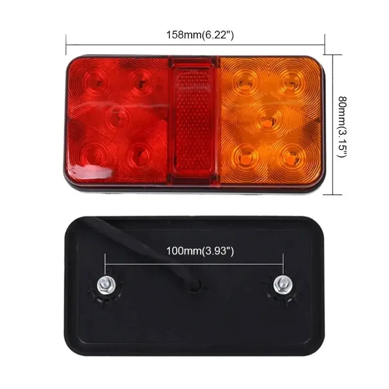 2Pcs 12V/24V LED Truck Tail Lamp Taillight Turn Signal Indicator Stop Lamp Rear Brake Light For Car Truck Trailer Ca Y4P9