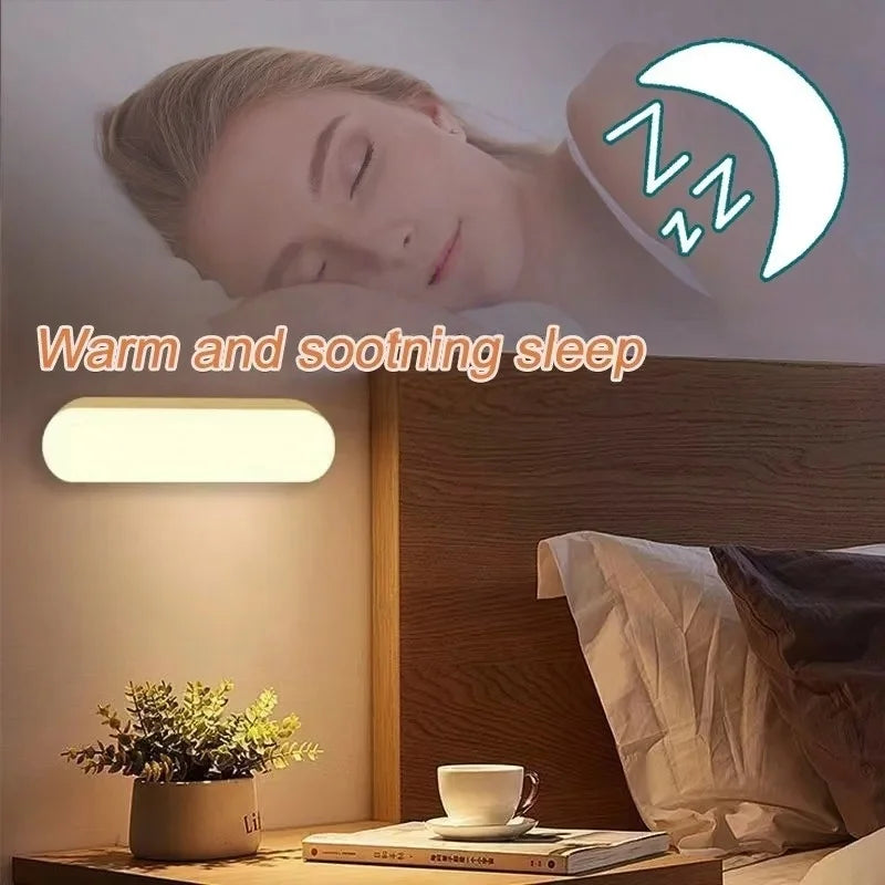 LED Motion Sensor Lamp Night Lights Wireless USB Rechargeable Magnetic For Wardrobe Room Closet Kitchen Aisle Tube Detector Bulb