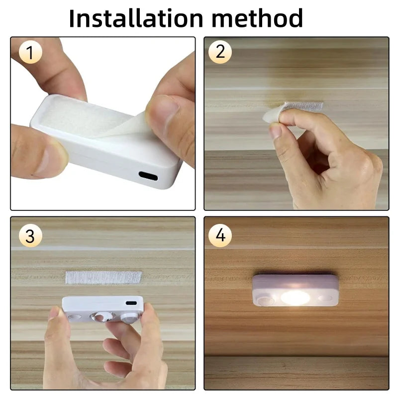 LED Motion Sensor Lights Rechargeable Cabinet Lights Wireless Energy Saving for Closet, Drawer, Shelf, Under Cabinet