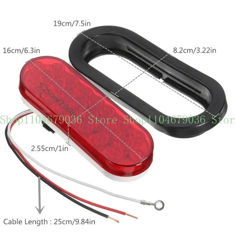 652F 2Pcs LED Tail Lights 24LED Recessed for Heavy Duty Truck & Towing Trailers Safety Lighting Solution Enhanced Visibility