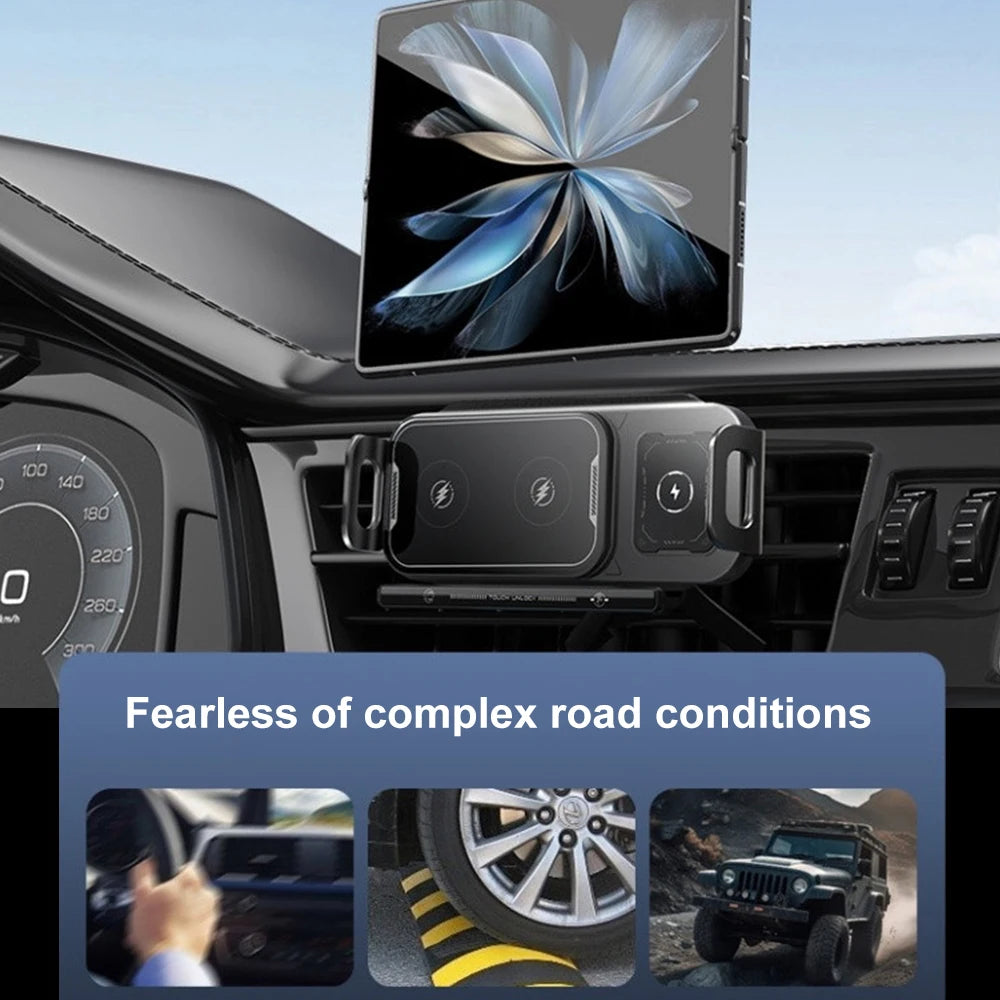 New Universal Phone Holder Car Wireless Charger Mobile Phone Holder Mount Intelligent Induction Electric Rotation Charging Stand