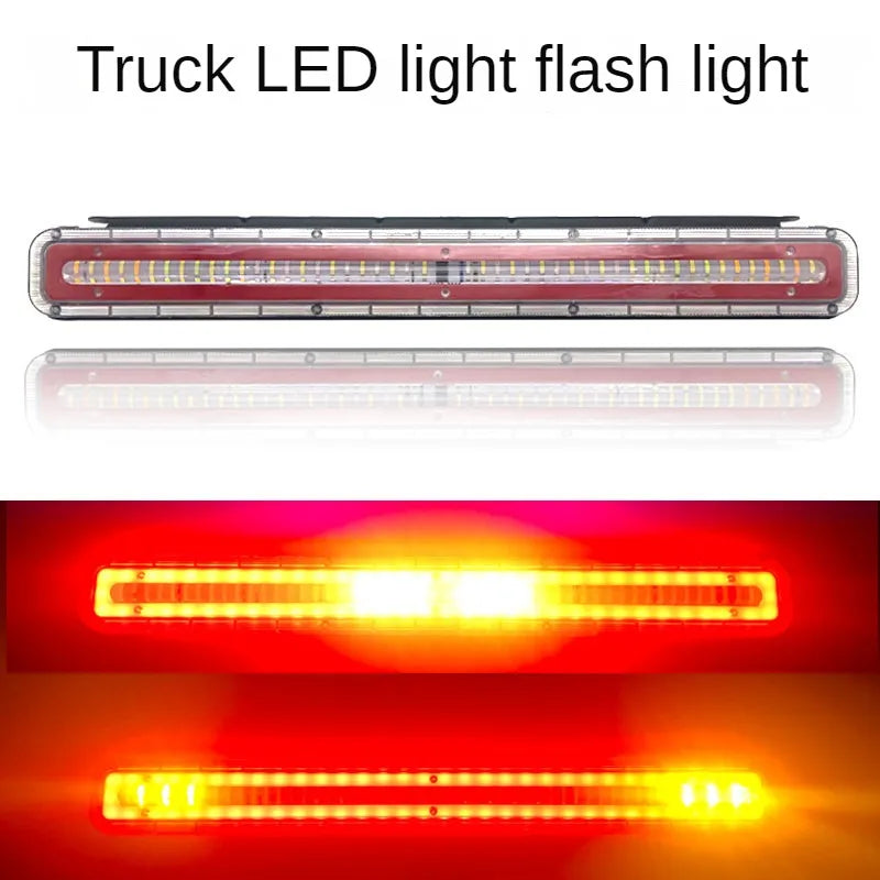 24V LED Truck Tail Flashing Light 60cm Waterproof 6D Lens High Brightness Auxiliary Brake Turn Signal Light For Semi Trailer